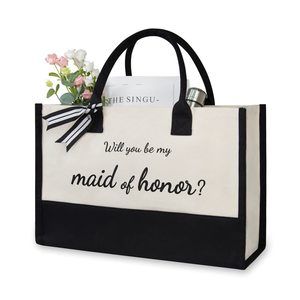 Canvas Tote Bag Bridesmaid, Wedding Gifts Maid Of Honor, Matron Of UwU